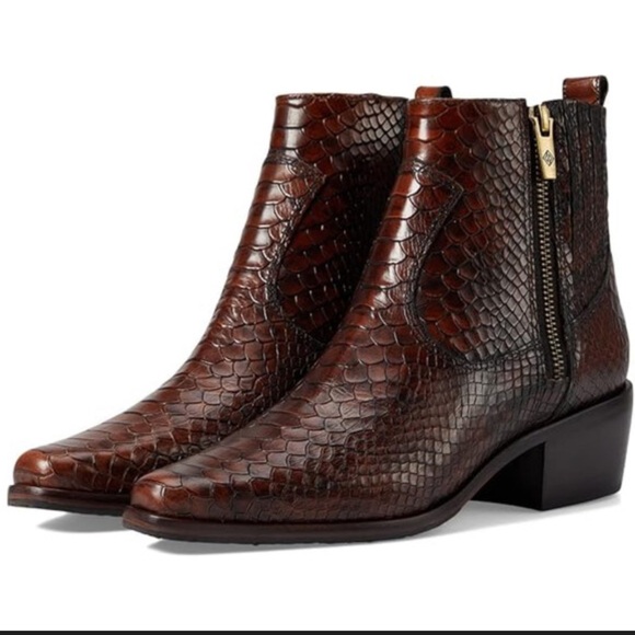 Donald J. Pliner Shoes - Donald Pliner Marisol 2 Snake Embossed Chestnut Boots NWOB